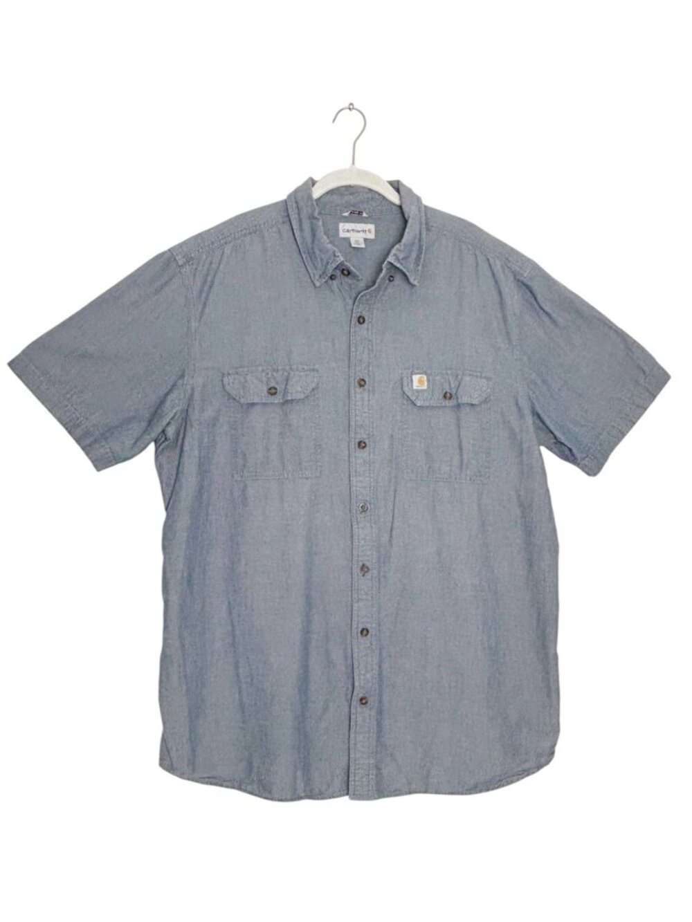 Carhartt Men's S200 Short Sleeve Chambray Work Shirt in Blue - Sz 2XL Tall